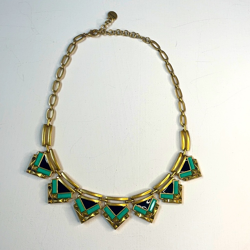 Golden Pyramid Statement Necklace